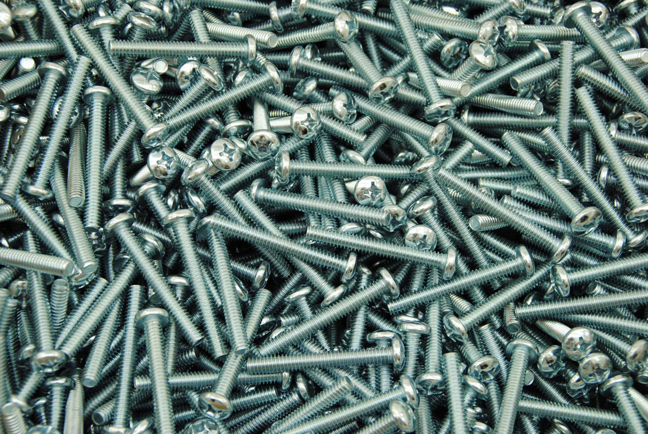 Large Pan Fasteners (200) Phillips Pan Head 1/4-20 x 2 Machine Screws Zinc - Lexar Industrial