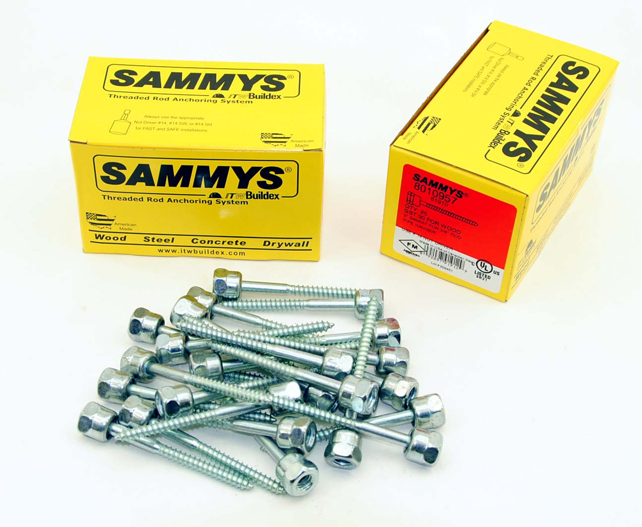 25) Sammys 3/8-16 x 3 Threaded Rod Hanger for Wood 8010957 - Lexar