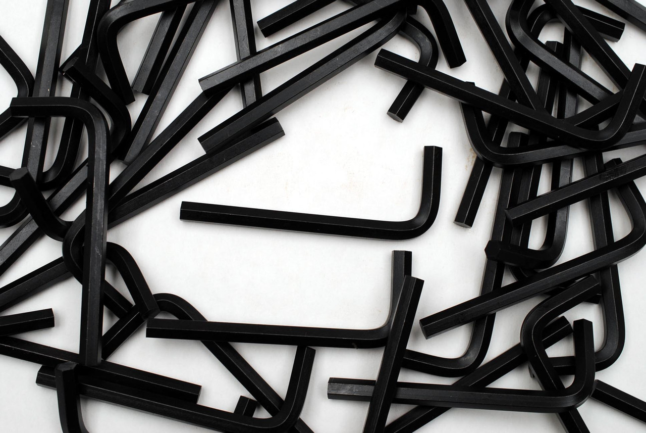 25) Short Arm 1/4 Hex Key SAE Inch Allen Wrench Alloy Steel Black