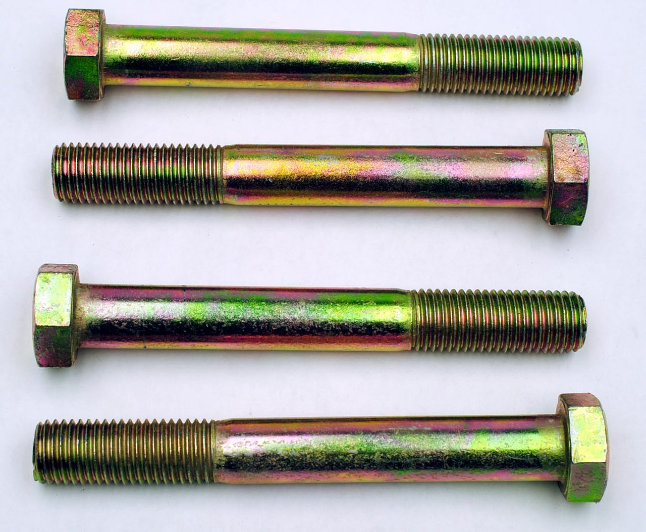 だいず 4) Grade 8 Hex Head Bolts 1-8 x 8 Caps Screw Yellow Zinc Plated 1