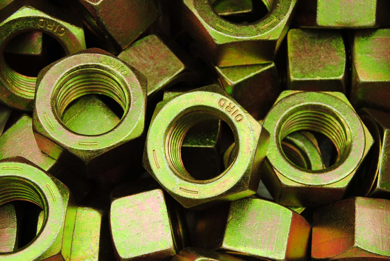 thumbnail image 2 of 4 Hex Finish Nuts – 1-3/4-5 Grade 8, Yellow Zinc Plated, Heavy Duty 2 of 6