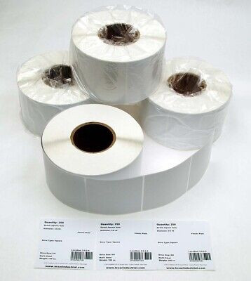 (7500) PREMIUM 4 x 4 Perforated Direct Thermal Adhesive Product Labels 1500/Roll