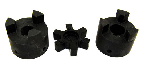 1" to 1-1/8" L100 Flexible 3-Piece L-Jaw Coupling Coupler Set & Rubber Spider