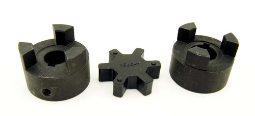 3/8" to 3/4" L075 Flexible 3-Piece L-Jaw Coupling Set & Buna-N NBR Rubber Spider