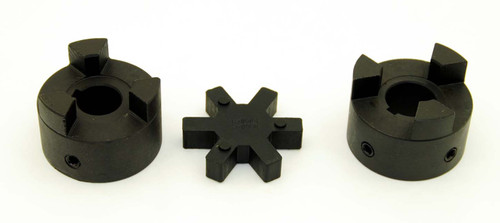 5/8" to 1" L095 Flexible 3-Piece L-Jaw Coupling Coupler Set & Rubber Spider