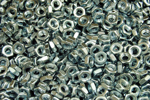 (1000) 1/4-28 Hex Jam Nuts - Zinc Plated - Fine Thread