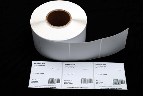 (1500) PREMIUM 4 x 4 Perforated Direct Thermal Adhesive Product Labels 1500/Roll