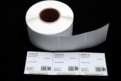 (1500) PREMIUM 4 x 4 Perforated Direct Thermal Adhesive Product Labels 1500/Roll