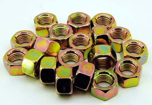 (20) 1"-8 Grade 8 Hex Finish Nuts - Yellow Zinc - Coarse Thread