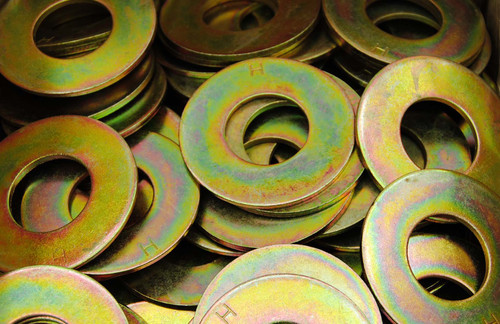 (20) Hardened 1-1/2 USS Flat Washers - Grade 8 - Yellow Zinc Plated - Thru-Hard