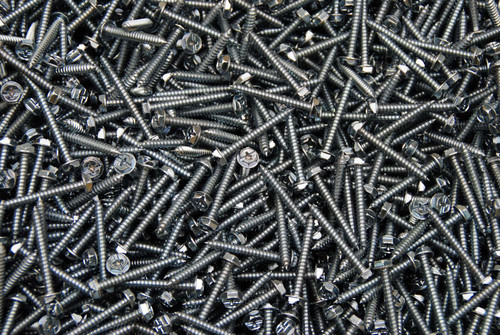 (500) Combo Drive Hex Head 10 x 1-1/2 Sheet Metal Screws AB Slotted & Phillips
