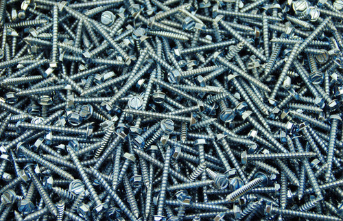 (500) Slotted Hex Washer 10 x 1-3/4 Sheet Metal Screw Type A Zinc SMS