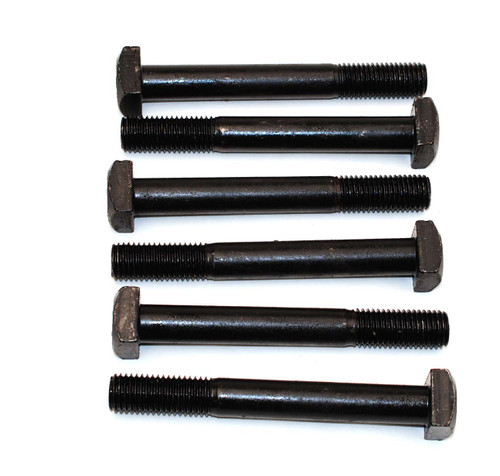 (6) Square Head 3/4-10 x 6 Bolts Unplated A307 1-1/8 Square