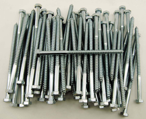 (75) Hex Head 5/16 x 5-1/2" Lag Bolts Zinc Plate Wood Screws