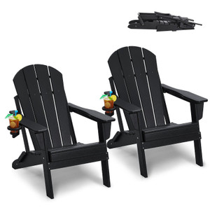 VEVOR Adirondack Chair Plastic Set of 2 All-Weather Folding Fire Pit Black E415-SLADLDKYHSKZ8TB0XV0 VEVOR Adirondack Chair Plastic Set of 2 All-Weather Folding Fire Pit Black E415-SLADLDKYHSKZ8TB0XV0