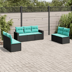 Garden Sofa Set Black, Blue A949-3218817  Garden Sofa Set Black, Blue A949-3218817