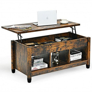 Lift Top Coffee Table with Hidden Storage Compartment- Brown - Color: Brown D681-HW65716FG Lift Top Coffee Table with Hidden Storage Compartment- Brown - Color: Brown D681-HW65716FG