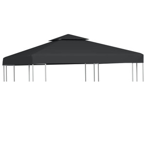 Gazebo Canopy Dark Grey Polyester with PVC coating 10 x 10 ft A949-40878  Gazebo Canopy Dark Grey Polyester with PVC coating 10 x 10 ft A949-40878