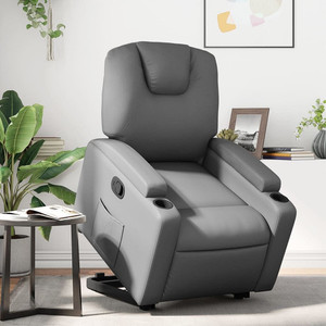 Stand Up Recliner Chair Grey Faux leather, metal, plywood Single A949-3205990  Stand Up Recliner Chair Grey Faux leather, metal, plywood Single A949-3205990