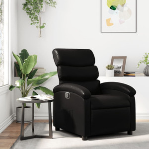 Recliner Chair Black Faux Leather, Metal, Plywood Standard Recliner A949-371713  Recliner Chair Black Faux Leather, Metal, Plywood Standard Recliner A949-371713