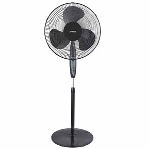 Optimus 16 in. Oscillating Stand Fan with Remote Control in Black D970-F-1672BK Optimus 16 in. Oscillating Stand Fan with Remote Control in Black D970-F-1672BK