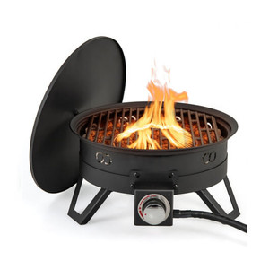 17 Inch Portable Gas Fire Pit with Folding Legs and Removable Grill for Camping-Black - Color: Black D681-NP11848US 17 Inch Portable Gas Fire Pit with Folding Legs and Removable Grill for Camping-Black - Color: Black D681-NP11848US