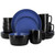 Elama Bacarra 16 Piece Stoneware Dinnerware Set in Two Tone Black and Blue D970-ELM-BACARRA-B Elama Bacarra 16 Piece Stoneware Dinnerware Set in Two Tone Black and Blue D970-ELM-BACARRA-B