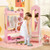 2 Pieces Kids Vanity Set and Jewelry Armoire Cabinet with Full-length Mirror-Pink B593-HY10313+HW68464 2 Pieces Kids Vanity Set and Jewelry Armoire Cabinet with Full-length Mirror-Pink B593-HY10313+HW68464
