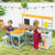 Fir Wood Play Kitchen with Kids Picnic Table and Built-in Bench-Gray - Color: Gray D681-TP10277GR Fir Wood Play Kitchen with Kids Picnic Table and Built-in Bench-Gray - Color: Gray D681-TP10277GR