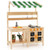Mud Kitchen Fir Wood Play Kitchen with Canopy and Sink and 4 Stoves-Natural B593-TP10273 Mud Kitchen Fir Wood Play Kitchen with Canopy and Sink and 4 Stoves-Natural B593-TP10273