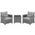 3 Pieces Outdoor Wicker Conversation Set with Tempered Glass Tabletop-Gray - Color: Gray D681-HW70267GR 3 Pieces Outdoor Wicker Conversation Set with Tempered Glass Tabletop-Gray - Color: Gray D681-HW70267GR