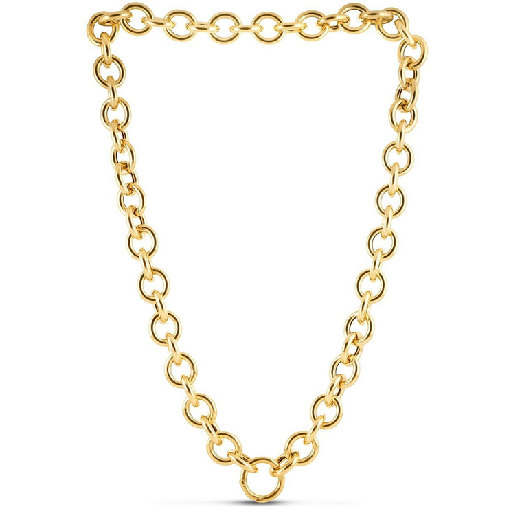 Size: 18 - 14k Yellow Gold Round Link Chain Necklace P150-77808-18