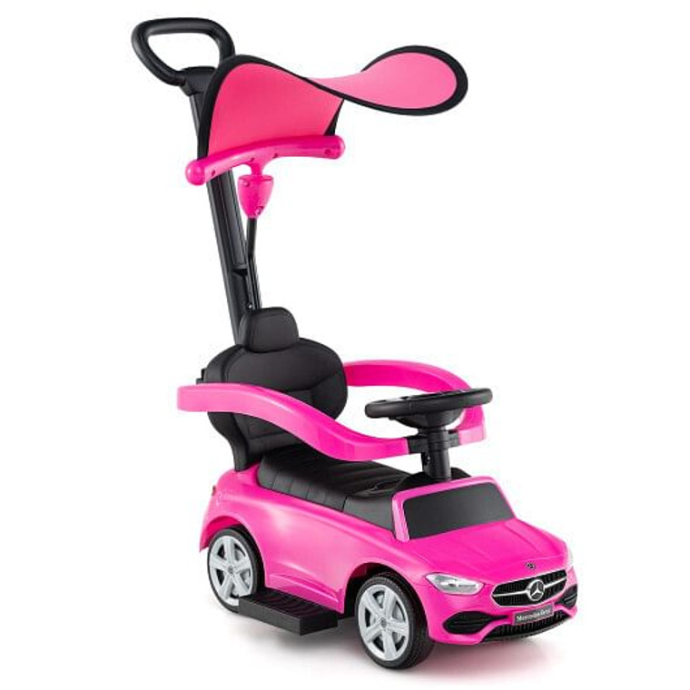 3-in-1 Ride on Push Car Mercedes-Benz Licensed Sliding Car with Canopy-Pink - Color: Pink D681-TQ10365PI 3-in-1 Ride on Push Car Mercedes-Benz Licensed Sliding Car with Canopy-Pink - Color: Pink D681-TQ10365PI