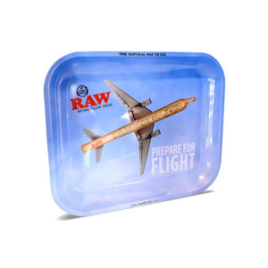 Raw Prepare for Flight Metal Rolling Tray - Large Raw Prepare for Flight Metal Rolling Tray - Large