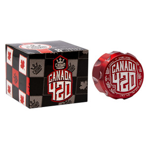 Crown Glass Canada 420 Grinder - Flash Red 2" Crown Glass Canada 420 Grinder - Flash Red 2"