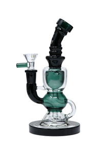 Nice Glass Showerhead Incycler Bong Teal Nice Glass Showerhead Incycler Bong Teal