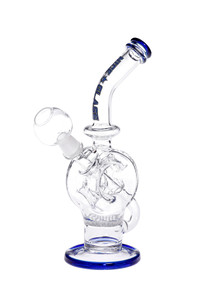 Nice  Glass Cross Stem & Honeycomb Oiler - 9"