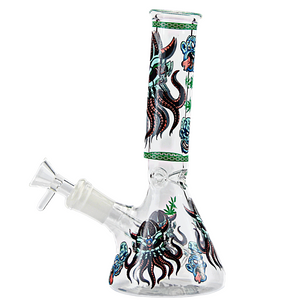 Tokin' Tiger Glow in the Dark Bent Neck Beakers - 8"