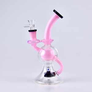Tokin' Tiger Sphere and Tire Perc Recycler - Milk Pink 7.5" Tokin' Tiger Sphere and Tire Perc Recycler - Milk Pink 7.5"