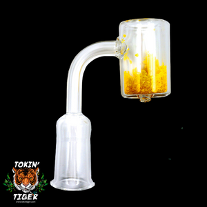 Tokin' Tiger ThermoKromik Quartz Banger - Sunflower Yellow Female 14 mm Tokin' Tiger ThermoKromik Quartz Banger - Sunflower Yellow Female 14 mm