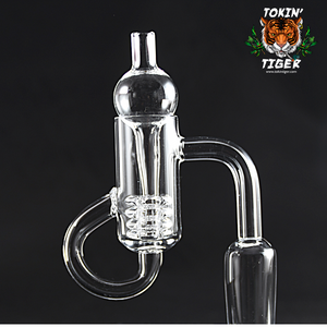 Tokin' Tiger Diamond Knot Loop Banger - Quartz 19 mm Male Tokin' Tiger Diamond Knot Loop Banger - Quartz 19 mm Male