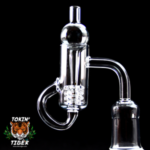 Tokin' Tiger Diamond Knot Loop Banger - Quartz 14 mm Female Tokin' Tiger Diamond Knot Loop Banger - Quartz 14 mm Female