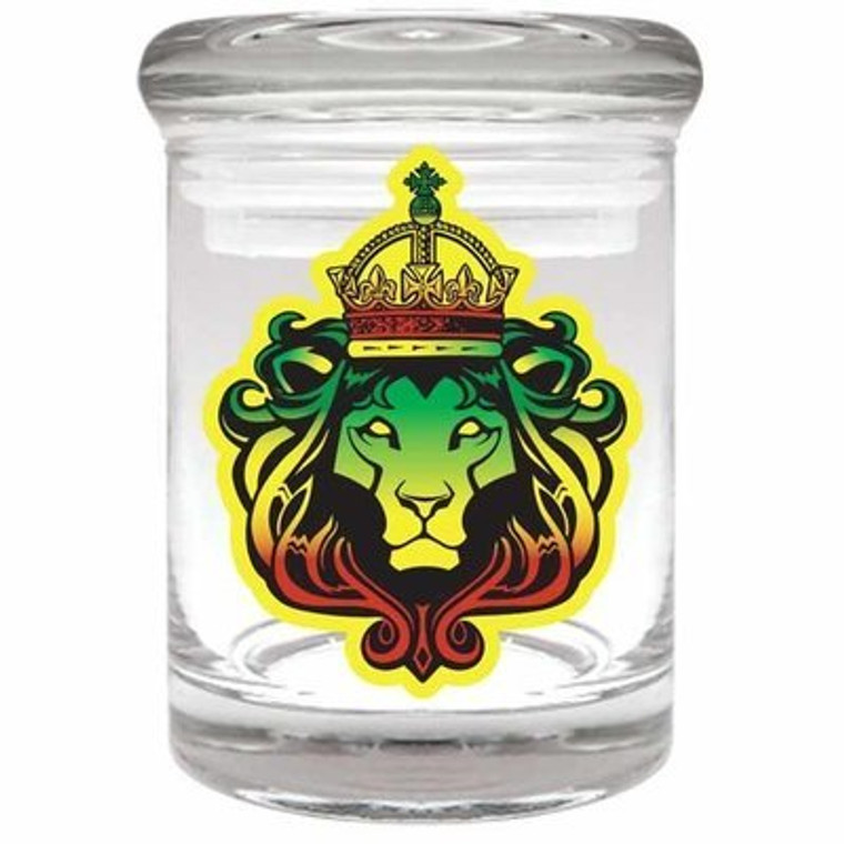 Tokin' Tiger Airtight Glass Storage Jars - Lion of Judah 1/8 OZ