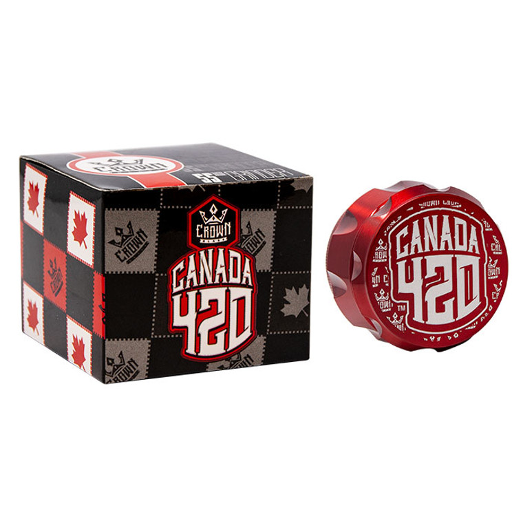 Crown Glass Canada 420 Grinder - Flash Red 2"