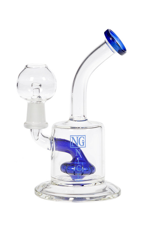 Nice Glass Mini Showerhead Perc - Cobalt Blue 6"