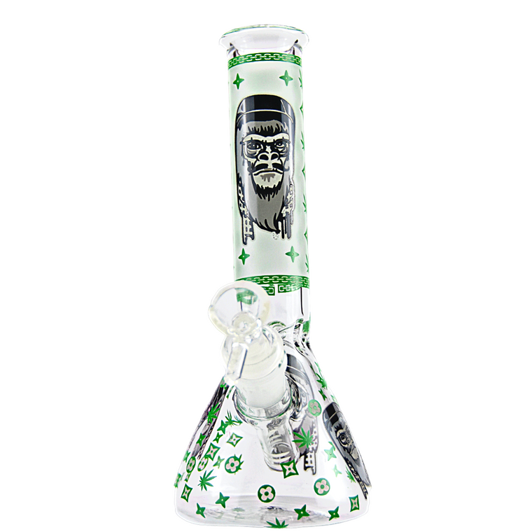 Tokin' Tiger Glow in the Dark Bent Neck Beakers - 8"