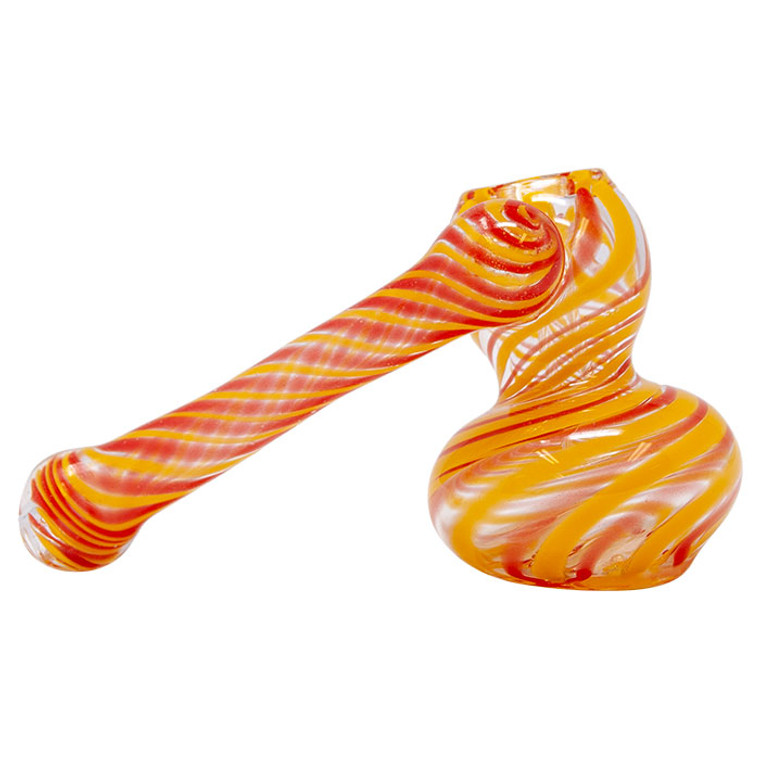 Tokin' Tiger Bubbler for Cannabis -Yellow Swirl  5"