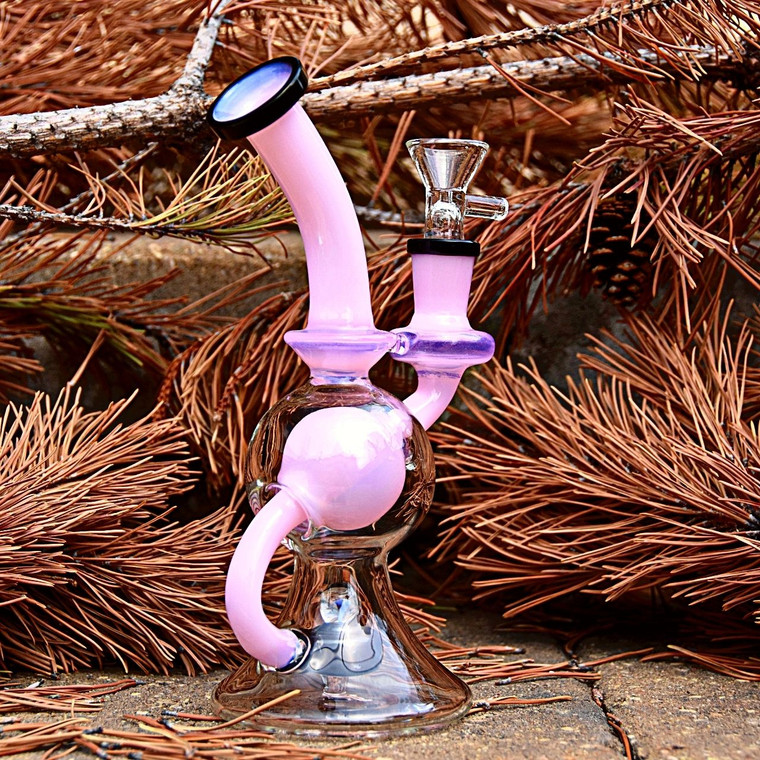 Tokin' Tiger Sphere and Tire Perc Recycler - Milk Pink 7.5"