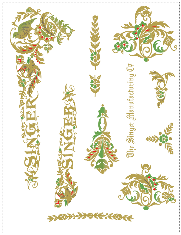 Singer 15 Pheasant Style Decals 41134 Keeler Sales