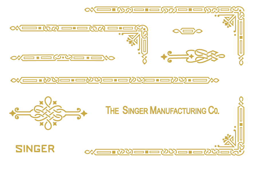 Singer 221 Featherweight Decals for Restorations Celtic Chain Design ...